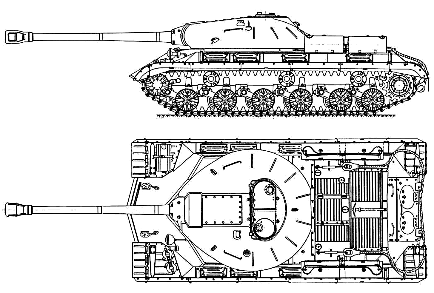 Чертеж танка ис3