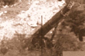 Фотография ракетной пусковой установки «Хезболлах» с израильского самолёта-разведчика