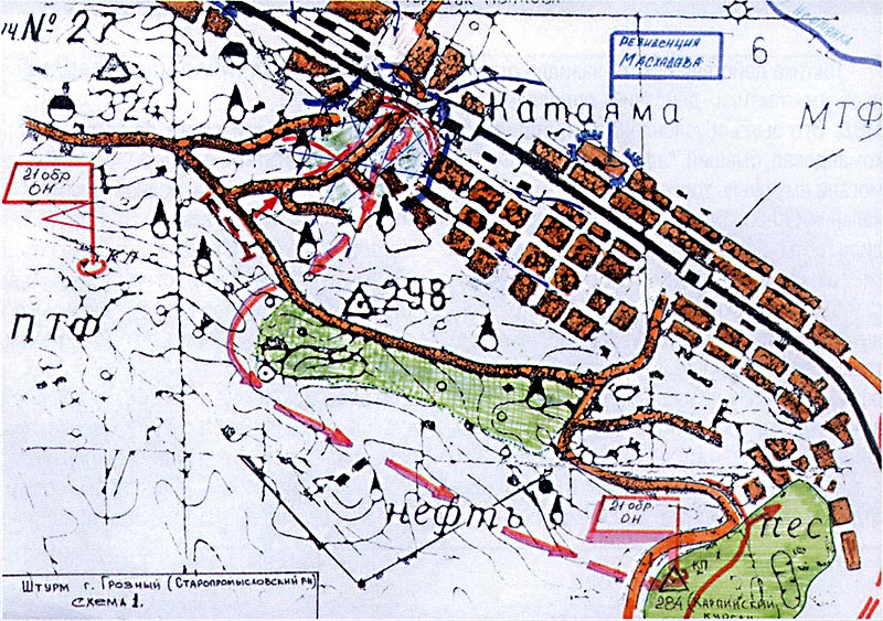 Грозный карта 1995 год